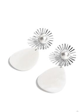 Sunburst Sophistication White Post Earring